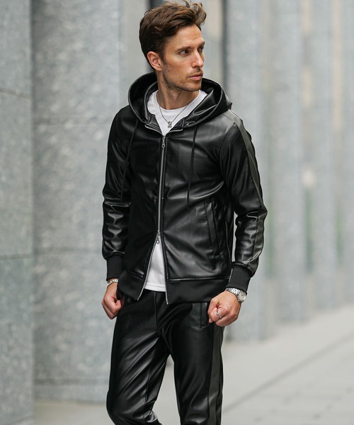 SOMEDIFF（サムディフ） セットアップ 「SOMEDIFF」PUレザーフルジップ