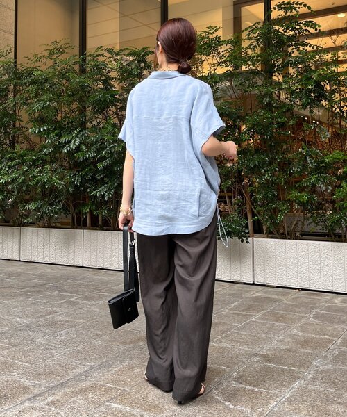 DouDou（ドゥドゥ） ブラウス シャツ リネンドロストフレンチシャツ