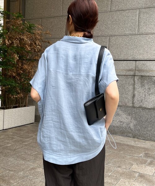 DouDou（ドゥドゥ） ブラウス シャツ リネンドロストフレンチシャツ