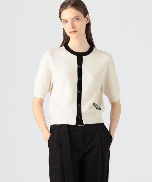 CABaN（キャバン） カーディガン コットンカシミヤ バイカラーハーフ