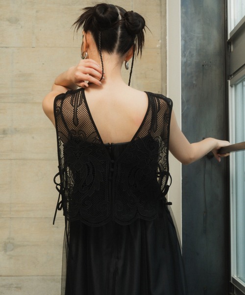 ANDRESD ドレス チュールレイヤードドレス / tulle layered dress