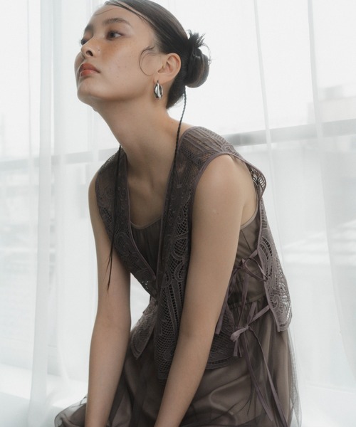 ANDRESD ドレス チュールレイヤードドレス / tulle layered dress