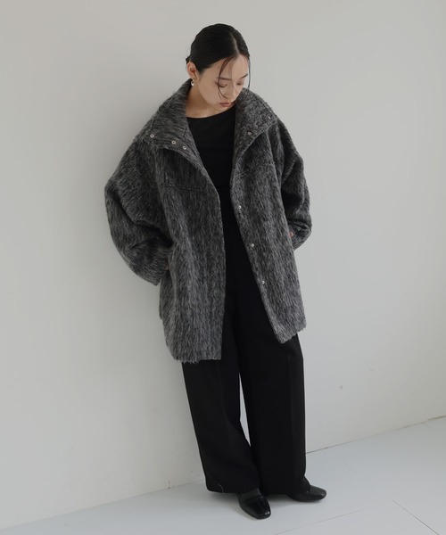 hellam（ヘラム） ステンカラーコート コート シャギースタンドカラー