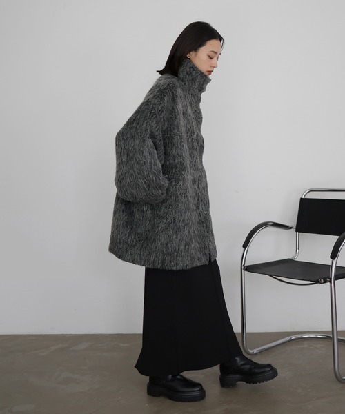 hellam（ヘラム） ステンカラーコート コート シャギースタンドカラー