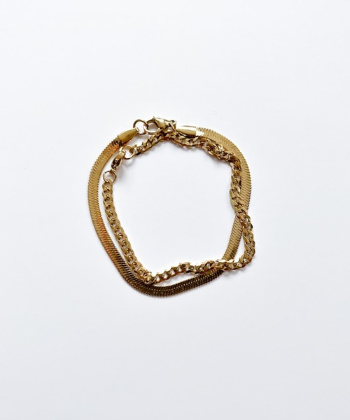 yu-ka ブレスレット YU-KA:喜平×スネークチェーンブレスレット 2本1