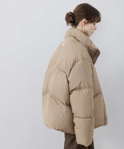 EKCOOKIES ダウンジャケット M ダークベージュ レディース : ZOZOTOWN