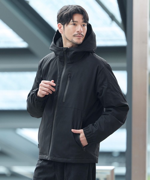 SPU（スプ） ブルゾン アウター ウォッシャブル撥水フードハイネック