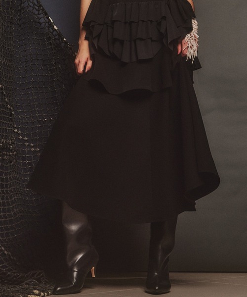 Sov. スカート ダブルクロスティアードスカート : ZOZOTOWN Yahoo!店