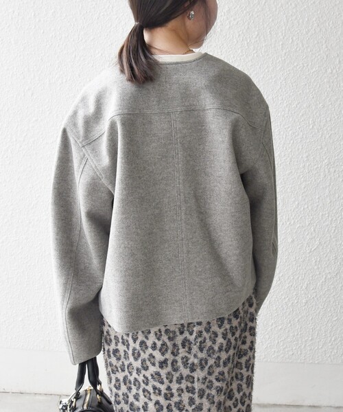 SHIPS any ジャケット ノーカラージャケット any: エア ニードル