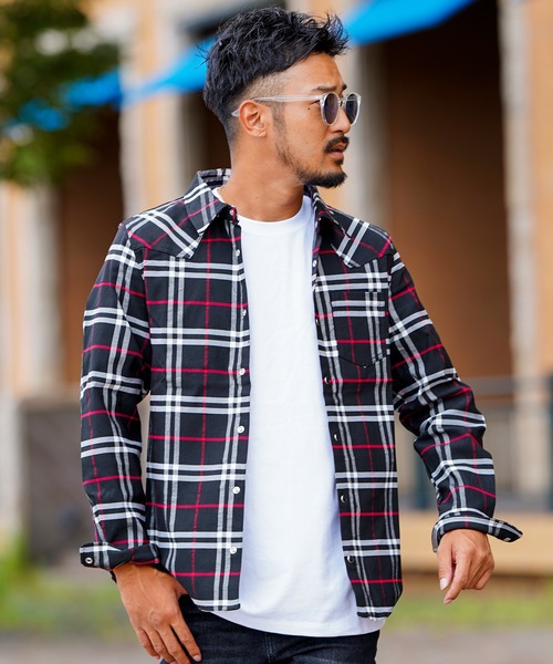 adamsJUGGLER（アダムスジャグラー） シャツ B2チェックロングシャツ