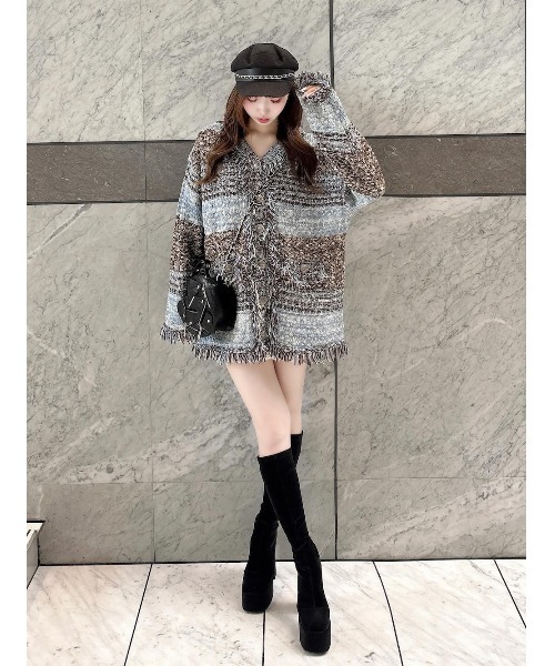 Darich（ダーリッチ） カーディガン ツイードボーダーニット