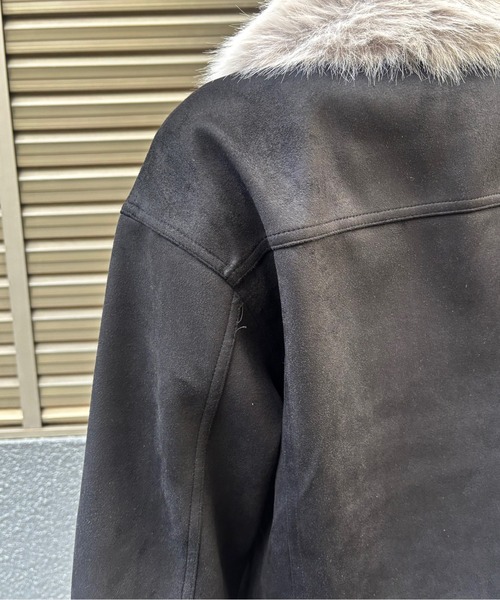 ブルゾン アウター ショート丈 フェイクファー スエードジャケット