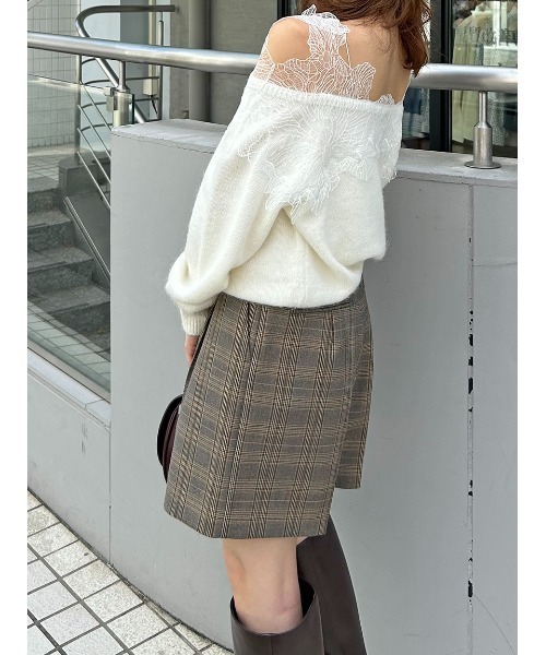 SNIDEL（スナイデル） ニット セーター レーストリミングニットプル