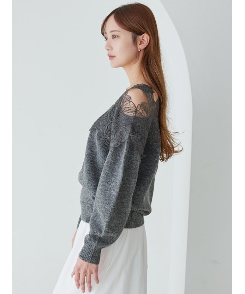 SNIDEL（スナイデル） ニット セーター レーストリミングニットプル