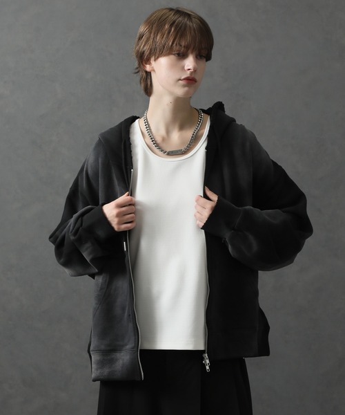 ELLUV パーカー 「ELLUV/エルヴ」ヴィンテージフェード＆ダメージ加工
