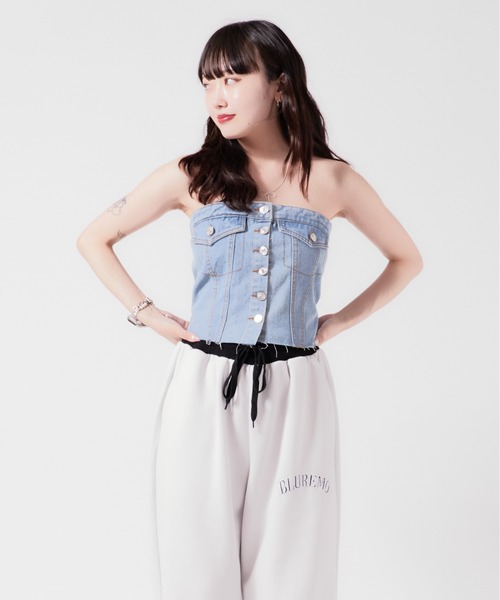 Chick チューブトップ ベアトップ Denim Bustier / デニムビスチェ