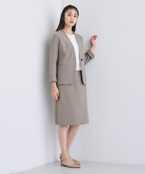 INDIVI（インディヴィ） スーツ 「洗える／通勤／スーツ」メランジ