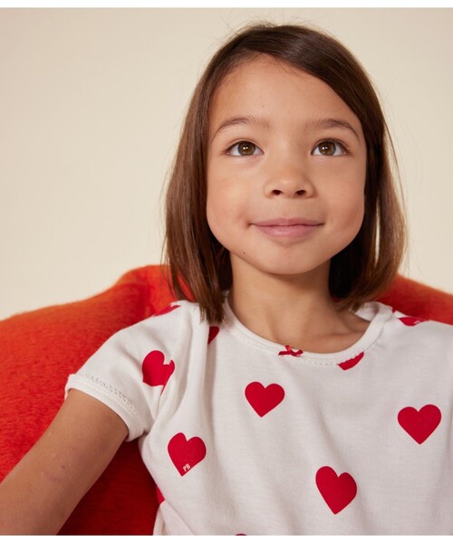 PETIT BATEAU（プチバトー） パジャマ ハートプリント半袖パジャマ