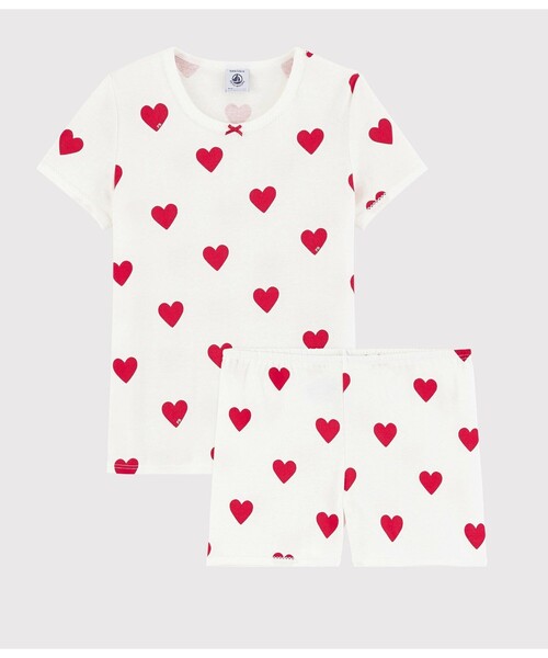 PETIT BATEAU（プチバトー） パジャマ ハートプリント半袖パジャマ