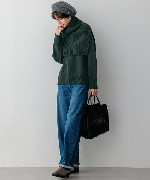 ニット セーター 「洗える」カシミヤブレンド クルーネック レディース