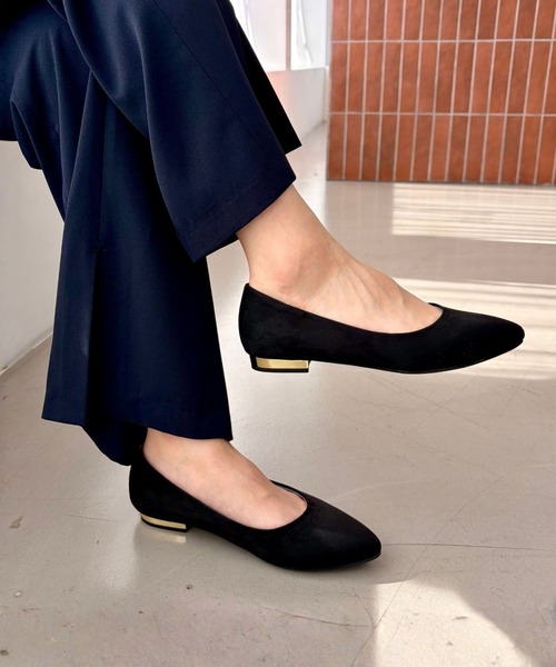 RIM.ARK パンプス Suede square toe heel スエードスクエアトゥヒール