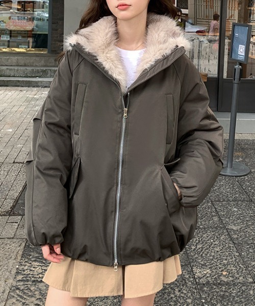 Diosfront ダウンコート ダウンジャケット ファードッキング中綿