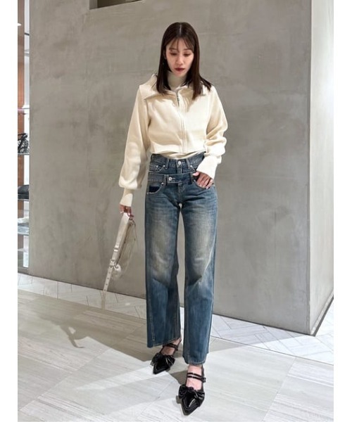 SLY（スライ） ニット セーター COLLAR ZIP CROP 2P TOPS カラー