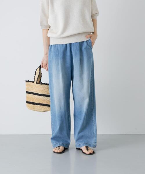 かぐれ ジーンズ デニム デニムパンツ フェードデニムイージーパンツ