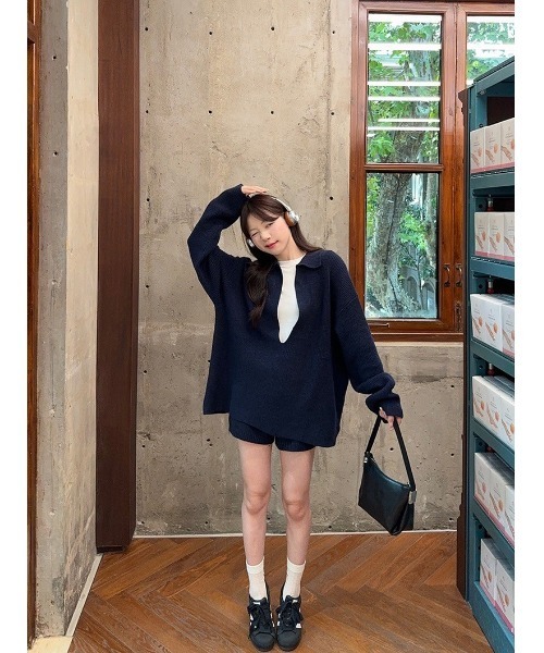 ALMO セットアップ 「LAMPOON」スキッパーニットセットアップ