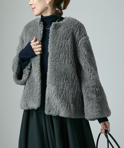 saqui ブルゾン アウター サキ WOOL PILE SHORT COAT 25FW26