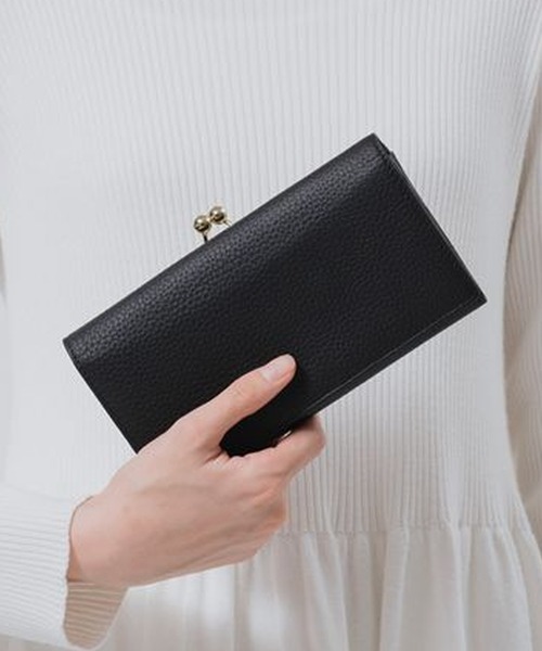 MURA（ムラ） 財布 エコレザー 日本製スナップボタン 牛本革 がま口 長