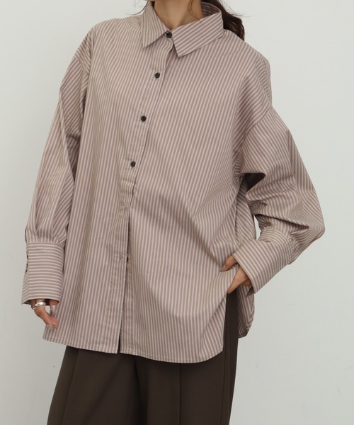 NOGLE ブラウス シャツ 「NOGLE/ノグル」オーバーストライプシャツ