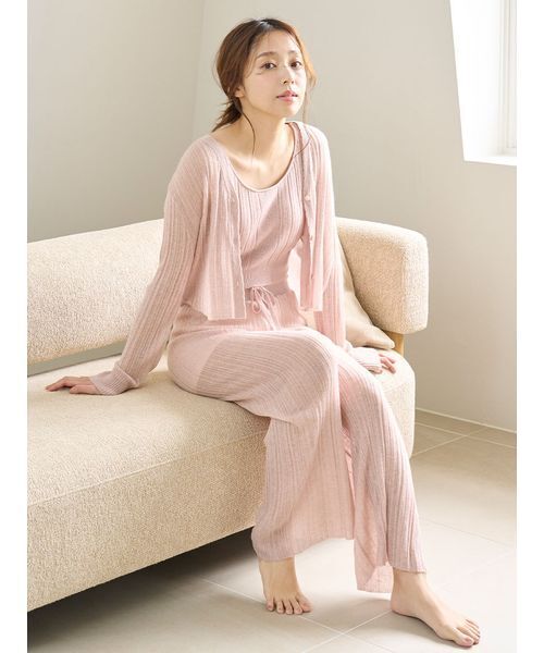 SNIDEL HOME パジャマ ルームウェア シアーロングパンツ レディース