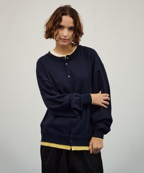 WETTEMPT カーディガン CREW NECK LAYERED CARDIGAN / クルーネック