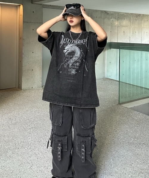 KsG ジーンズ デニム デニムパンツ ベルトデザインカーゴパンツ