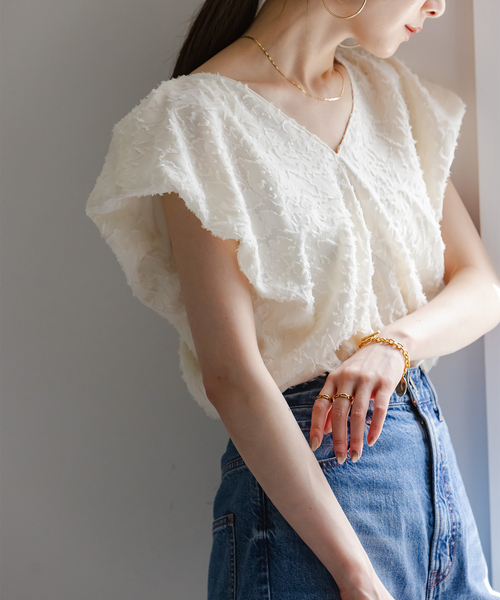 NOBLE（ノーブル） ブラウス シャツ 「洗える」レオパードジャガード