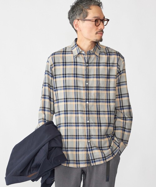 SHIPS（シップス） シャツ SHIPS: BEZ レギュラーカラー ネル チェック