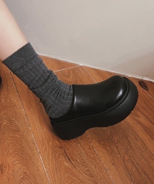 SHEENA（シーナ） シューズ フェイクレザー厚底サボ/クロッグシューズ