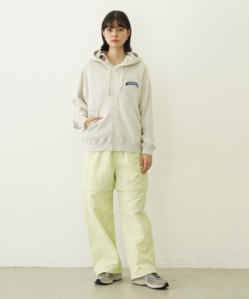 MILKFED.（ミルクフェド） パーカー CHERRY COLLEGE LOGO ZIP UP