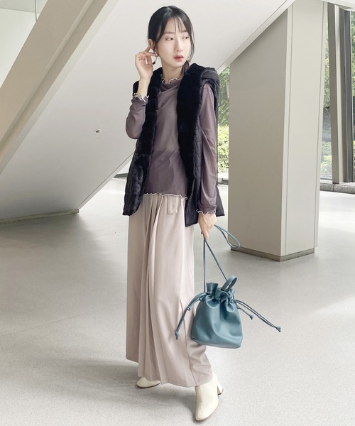 NICOLE white（ニコルホワイト） ベスト ジレ リバーシブルファー