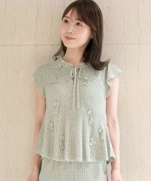 CELFORD（セルフォード） ニット セーター フラワーモチーフクロッシェ
