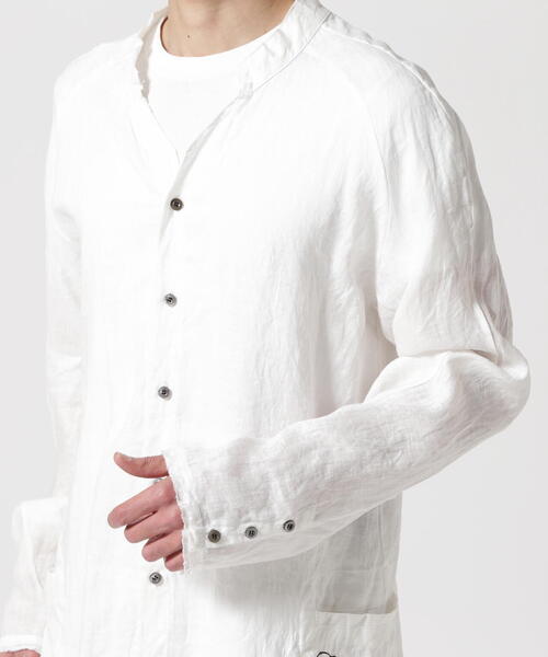 KMRii（ケムリ） シャツ KMRii/ケムリ/Splash Linen Long Shirt メンズ