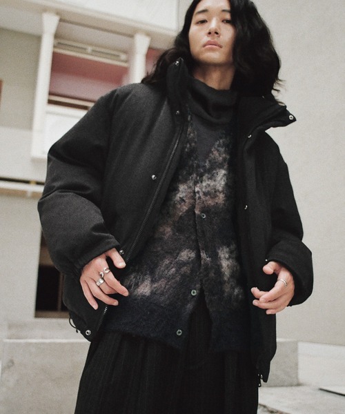 WYM LIDNM カーディガン MOHAIR BLEND JACQUARD SHAGGY CARDIGAN