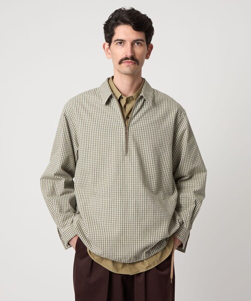 STEVEN ALAN（スティーブンアラン） シャツ チェック ジップ プル