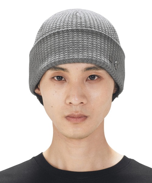 OY（オーワイ） ニット帽 ニットキャップ SMILE CUBE RIVET WAFFLE