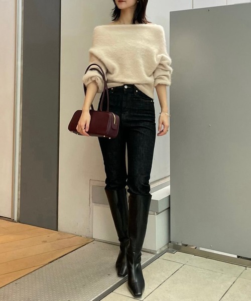 anuans（アニュアンス） ニット ラクーンフォックスオフショルニット