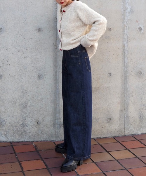 ジーンズ デニム デニムパンツ hw wide flare denim /ハイウエスト