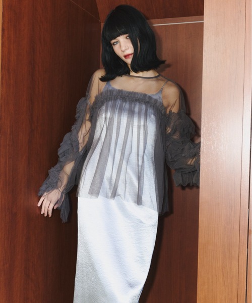 ANDRESD ドレス デコラティブチュールトップス / decorative tulle