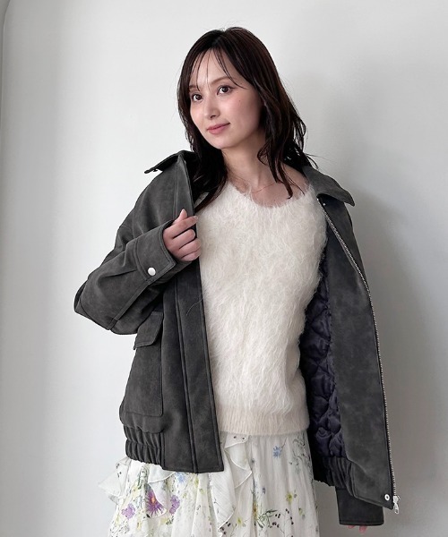 SNIDEL（スナイデル） ブルゾン アウター マルチファブリックボア