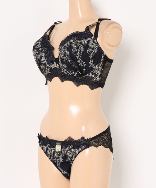 Sanei ブラジャー ショーツセット 「GHIサイズ」大きいサイズラメ